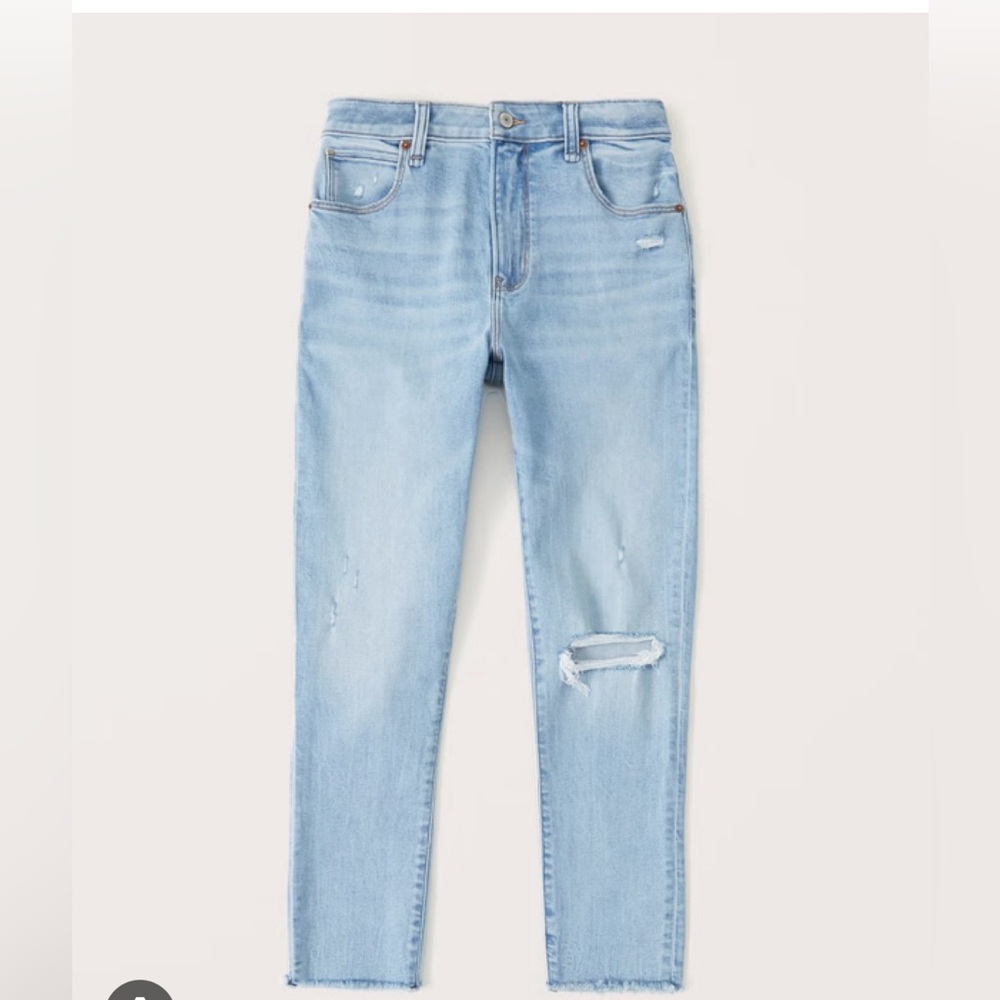 Abercrombie Curve Love High Rise Super Skinny Ankle Jean in Light Ripped Wash